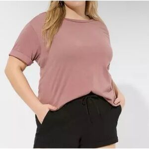Torrid Vintage Cotton Jersey Crew Neck Heart Raw Side Slit Tee